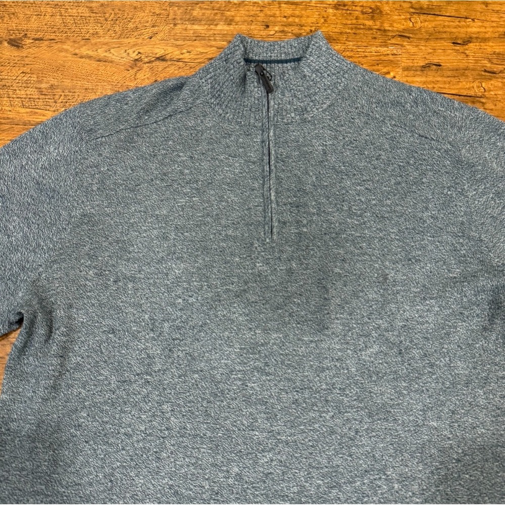 Smartwool Sparwood Blue 1/4 Zip Wool Blend Outdoor Sweatshirt Sweater Men's XL